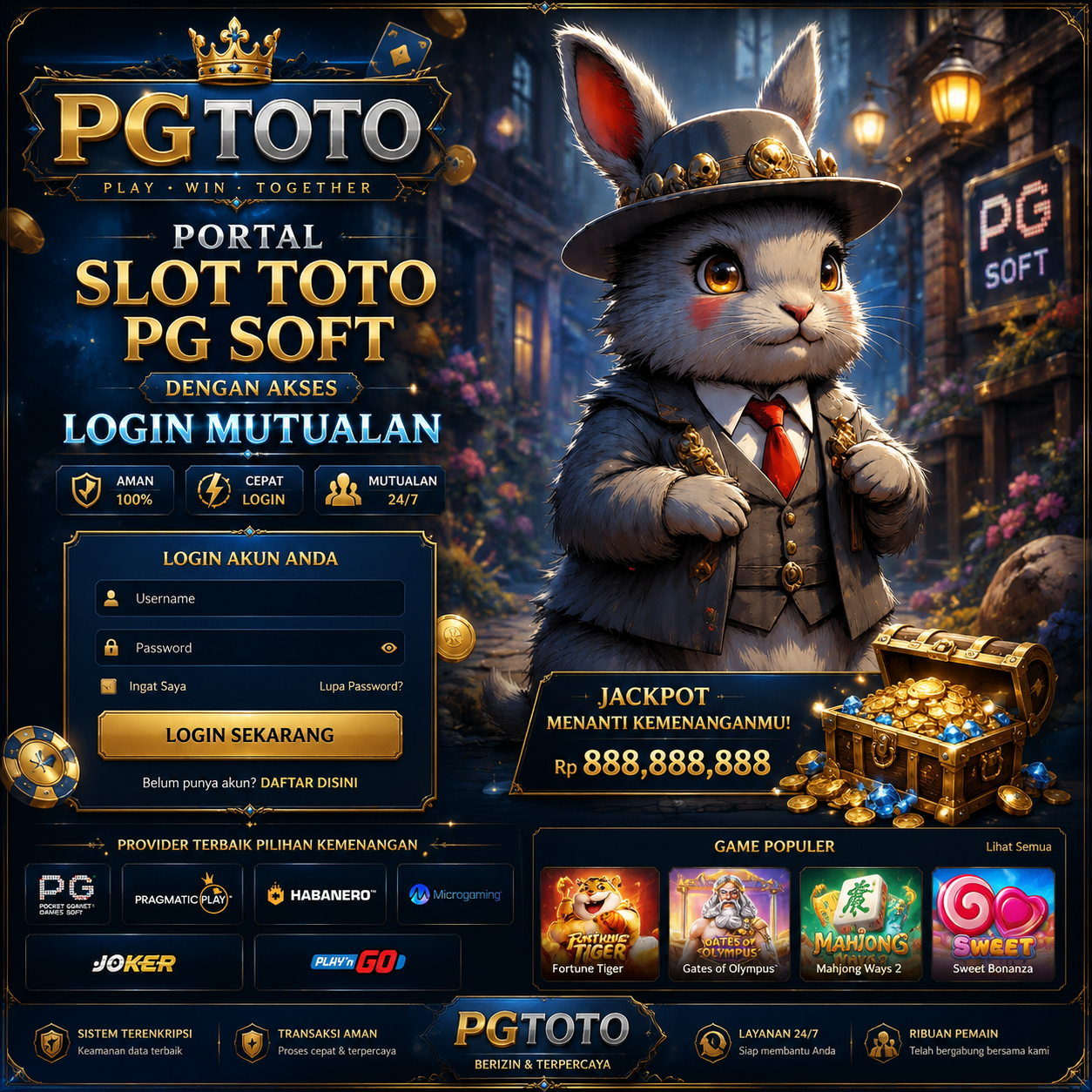 PGTOTO Portal Slot Toto PG Soft dengan Akses Login Mutualan